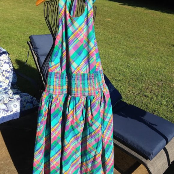 Christopher John Rogers Blue Plaid Dress, 16W/18W - Picture 2 of 3